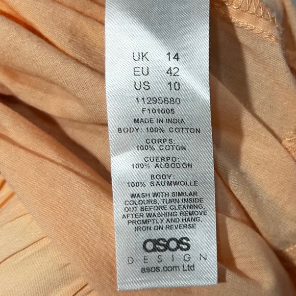 ASOS Womens Sleeveless Shirred Playsuit Romper Size‎ 10 Orange Peach - Picture 12 of 12